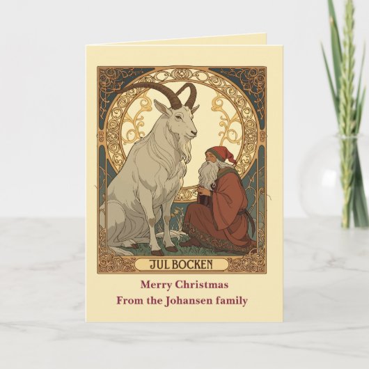 Carte Julbocken And Jultomten Scandinavian Style (Devant)