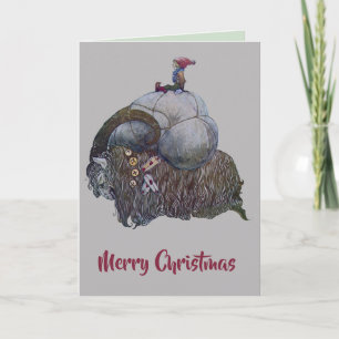 Carte Julbocken scandinave Yule Goat d'après John Bauer