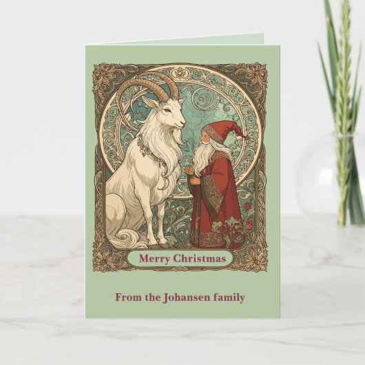 Carte Julbocken Yule Goat And Jultomten Scandinavian (Devant)
