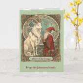 Carte Julbocken Yule Goat And Jultomten Scandinavian (Fleur jaune)