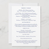 Carte Juliette Blue Mariage Bienvenue Lettre & Itinérair (Dos)