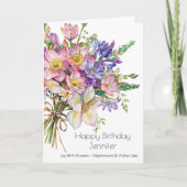 Carte July Birth Flower Birthday Card | Delphiniums (Devant)