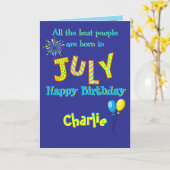 Carte July Birthday Folded Greeting Card (Fleur jaune)
