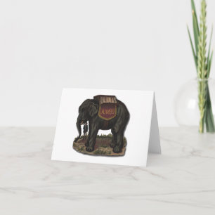 Carte Jumbo Circus Elephant Retro Die-Cut vintage
