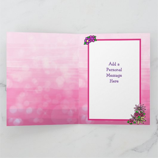 Carte Jumbo Jappy Birthday Whimsical Girl with Flowers (Intérieur)