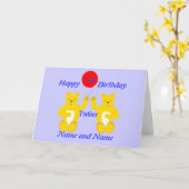 Carte Jumeaux Anniversaire Twins (Fleur jaune)