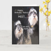 Carte Jumeaux comiques de joyeux anniversaire (Fleur jaune)