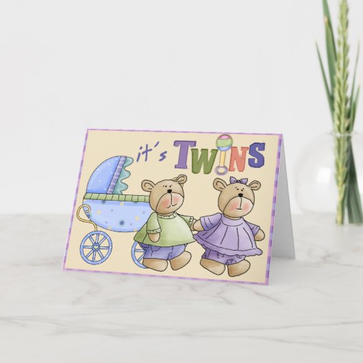 Carte Jumeaux de bébé (Devant)
