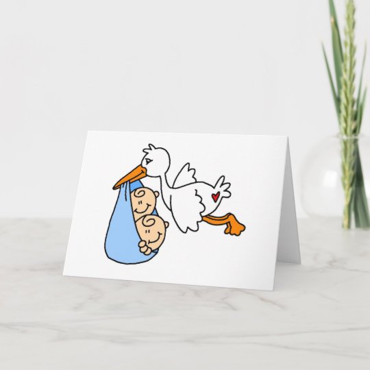 Carte Jumeaux De Bebe Avec La Cigogne Zazzle Be