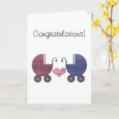 Carte Jumeaux de bébé de garçon et de fille, conception (Fleur jaune)