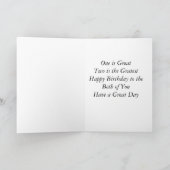 Carte Jumeaux de joyeux anniversaire (Intérieur)