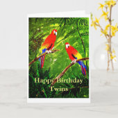 Carte Jumeaux de joyeux anniversaire (Fleur jaune)