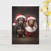 Carte Jumeaux de Saint-Nicolas teckel (Fleur jaune)