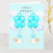 Carte Jumeaux Nouveau-Nés Garçons (Fleur jaune)