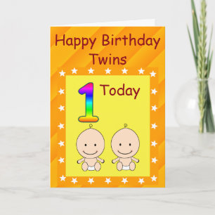 Carte Jumeaux Personnalisés 1er Anniversaire