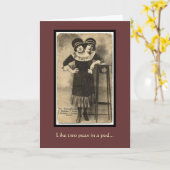 Carte Jumeaux siamois vintages (Fleur jaune)