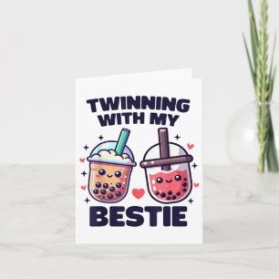 Carte Jumelage Avec Mon Bestie Boba Tea Girls Spirit Wee