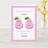 Carte jumelle de filles de félicitations (Fleur jaune)