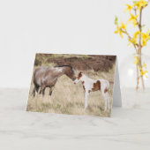 Carte Jument avec poulain (Fleur jaune)