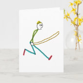 Carte Jump Rope Skipping Stickman (Fleur jaune)