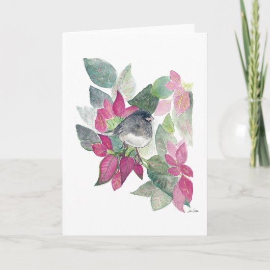 Carte Junco Bird Flowers (Devant)