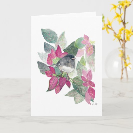 Carte Junco Bird Flowers (Fleur jaune)