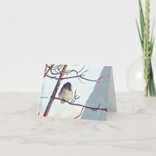 Carte Junco dans l'hiver du Montana - 4" x 5.6"