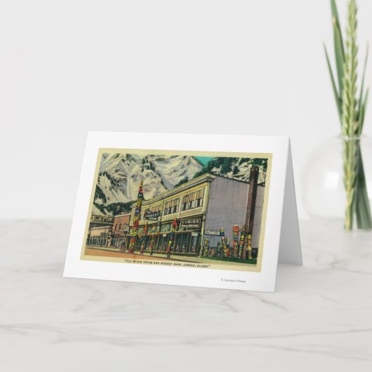 Carte Juneau, Alaska Vue de l'ancien totem de sorcière e (Devant)