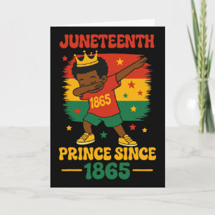 Carte Juneteenth 1865 Groovy Prince Tout-Petit Dab Boy L