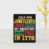Carte Juneteenth 1865 Mes ancêtres n'étaient pas libres  (Fleur jaune)