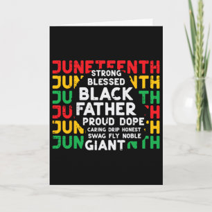 Carte Juneteenth Black Fathers Day Papa Noir Africain Ju