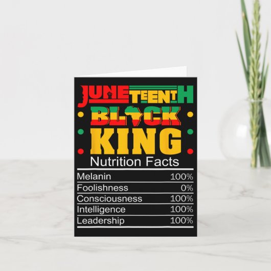 Carte Juneteenth Black King Informations Nutritionnelles (Devant)