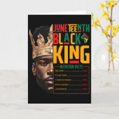 Carte Juneteenth Black King Pride Africain Faits Nutriti (Fleur jaune)