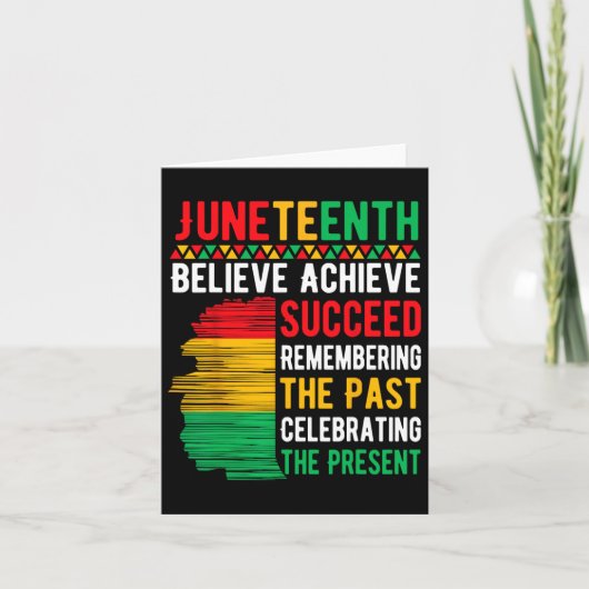 Carte Juneteenth Croire Réussir Black History M (Devant)