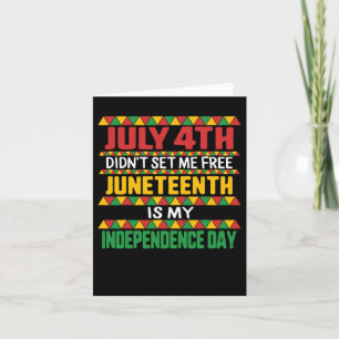 Carte Juneteenth Day Ancêtres Libres 1776 Juillet 4th No