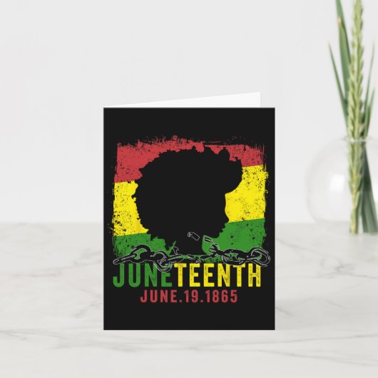Carte Juneteenth Femmes 1865 19 juin Fille Afro Indépend (Devant)