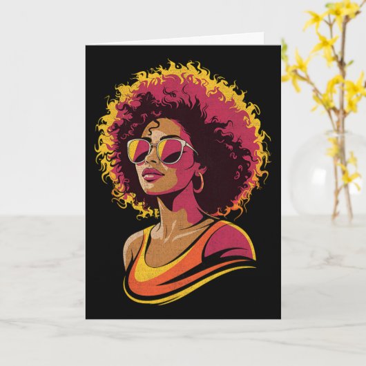 Carte Juneteenth Femmes Noires Mélanine Reine Afro-Améri (Fleur jaune)