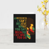 Carte Juneteenth Je ne peux pas croire ce que vous dites (Fleur jaune)