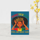 Carte Juneteenth libre-ish depuis 1865 fierté noire (Fleur jaune)