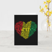 Carte Junetten Heart Word Cloud Black Freedom Juneteen (Fleur jaune)