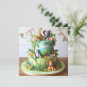 CARTE JUNGLE ANIMAUX THÈME ANNIVERSAIRE DE ENFANT LAYER (Debout devant)