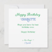 CARTE JUNGLE ANIMAUX THÈME ANNIVERSAIRE DE ENFANT LAYER (Dos)