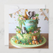 CARTE JUNGLE ANIMAUX THÈME ANNIVERSAIRE DE ENFANT LAYER (Devant)