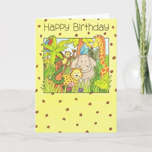 Carte Jungle de joyeux anniversaire (Devant)