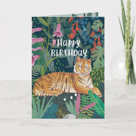 Carte Jungle Tiger Anniversaire Zoo Safari Wild (Devant)