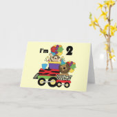 Carte Jungle Train 2e anniversaire T-shirts et cadeaux (Fleur jaune)