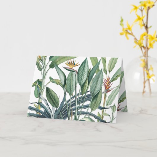 Carte Jungle tropicale Banane arbre Strelitzia Merci (Fleur jaune)