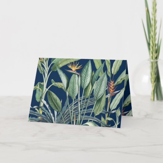 Carte Jungle tropicale Banane arbre Strelitzia Merci (Devant)