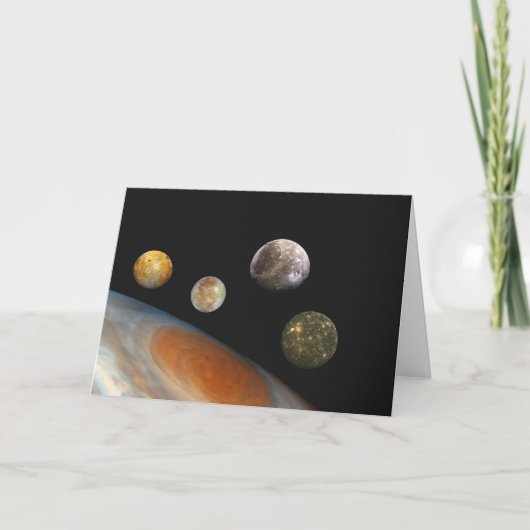 Carte Jupiter et quatre lunes satellites Galiléens (Devant)