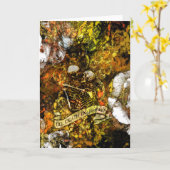 Carte jusqu'à la mort en or avec un extrait de poè (Fleur jaune)